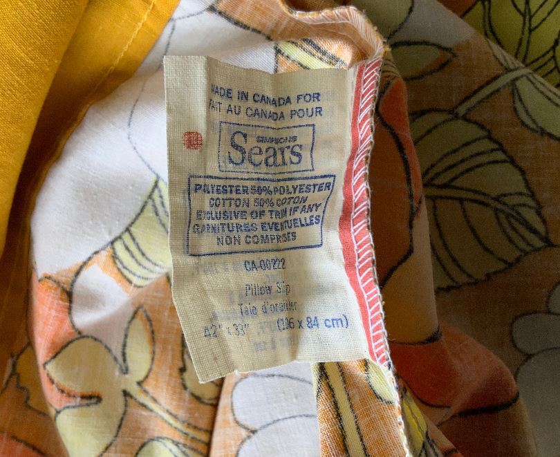 Mid Century Modern Sears Yellow Floral Pillowcase