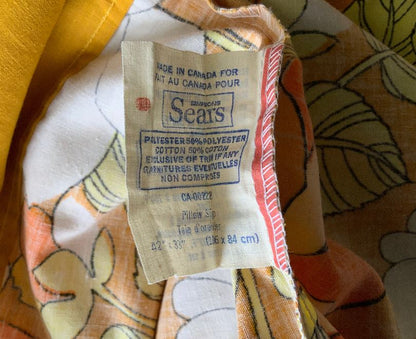 Mid Century Modern Sears Yellow Floral Pillowcase