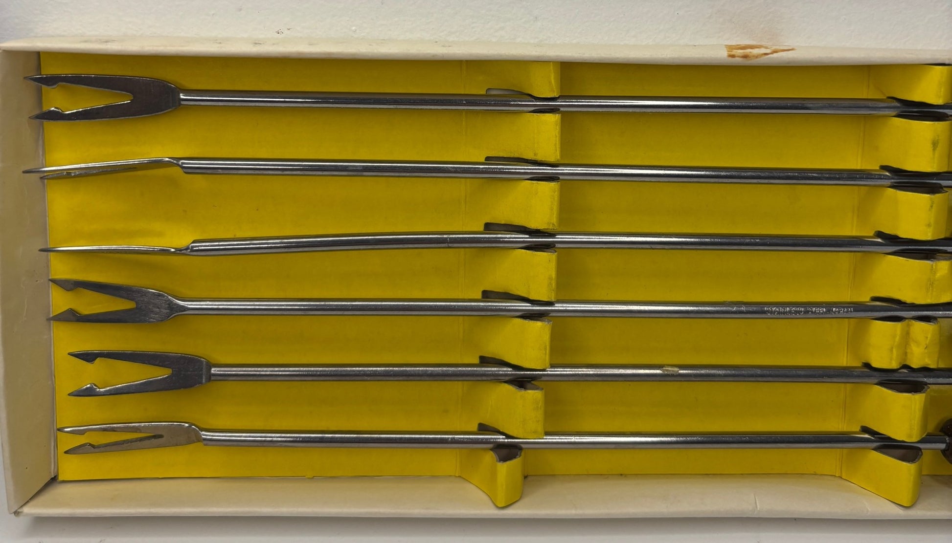 Mid Century Wood Handled Fondue Fork Set