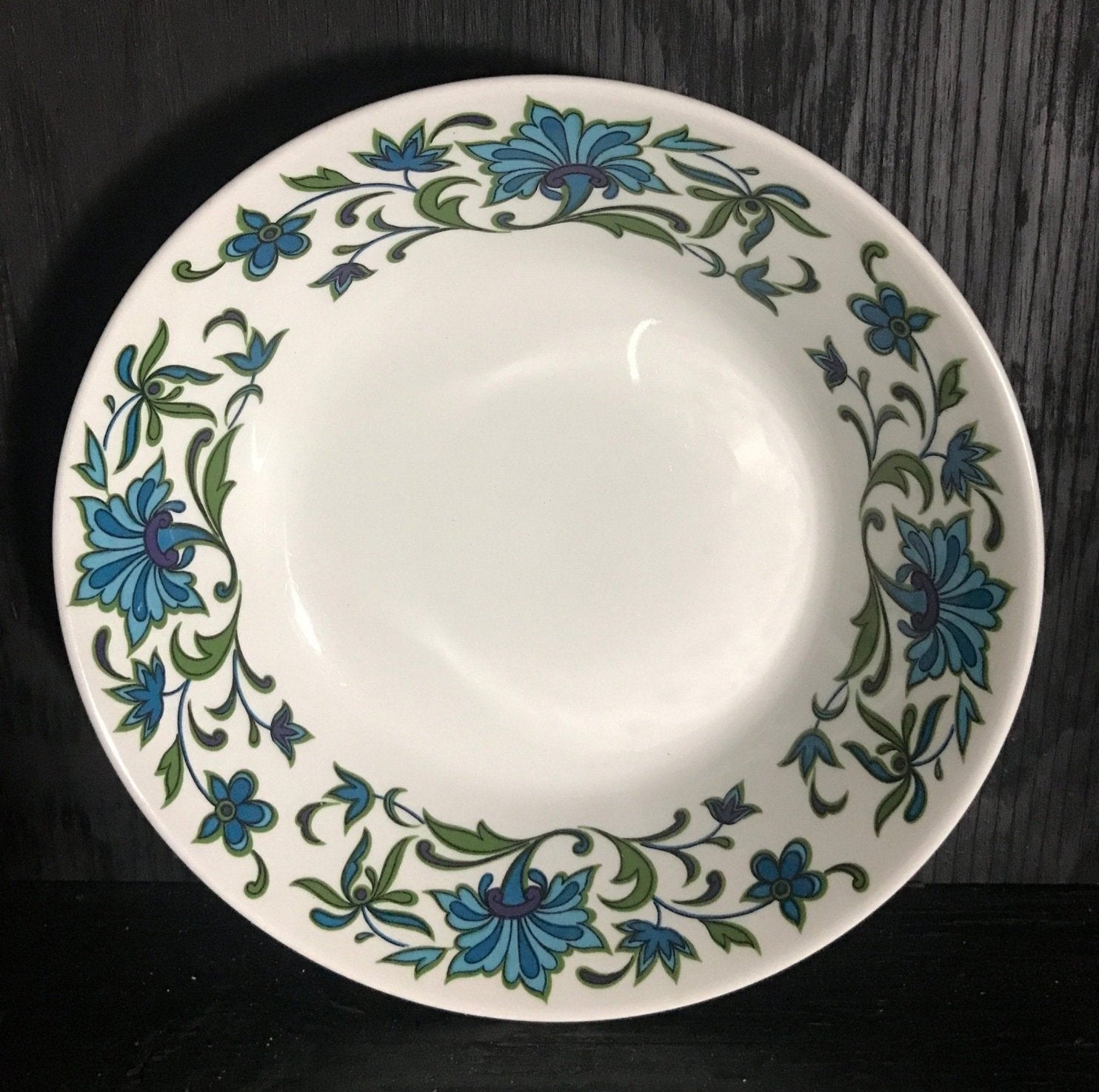 Midwinter Spanish Garden Blue Floral Fruit Bowl