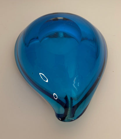 Murano Blue Heart Shaped Glass Ashtray
