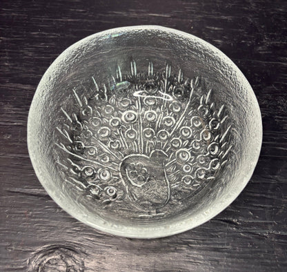 Muurla Peacock Glass Bowl by Raija Luoto Finland