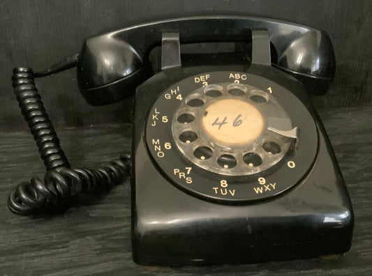 Northern Telecom Vintage Black Rotary Desk Telephone
