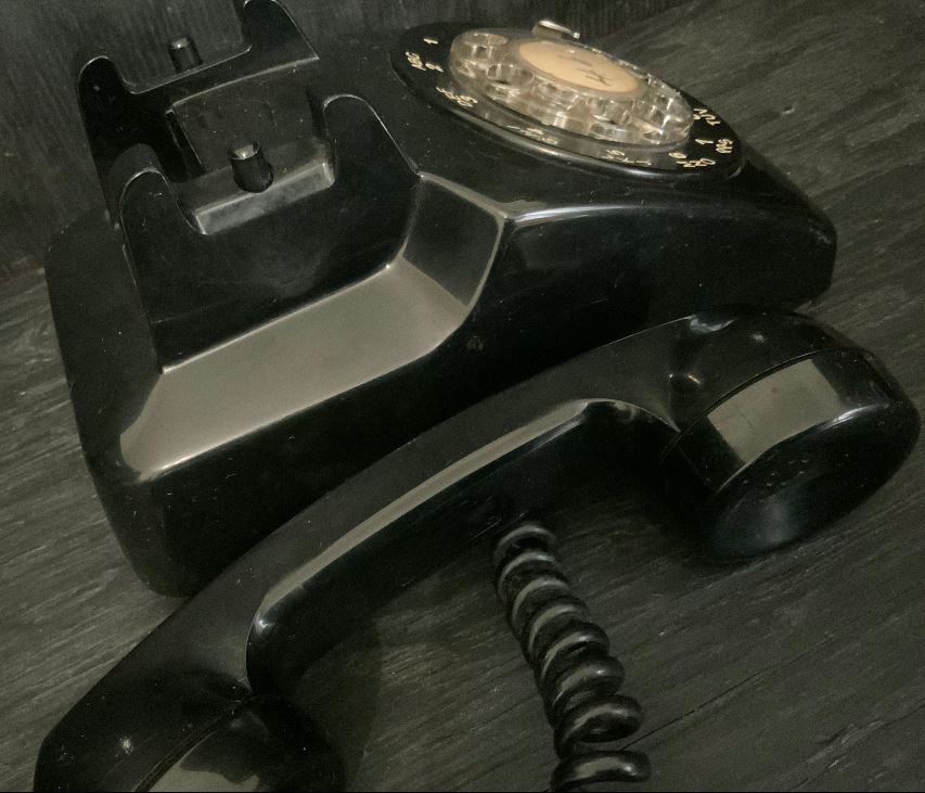 Northern Telecom Black Rotary Desk Telephone