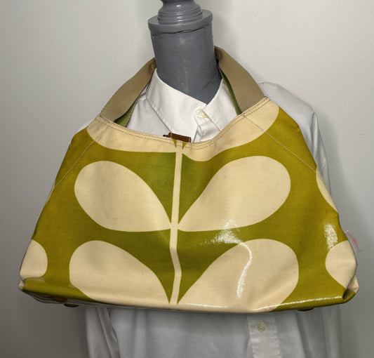 Orla Kiely Large Stem Print Green Shoulder Bag Purse