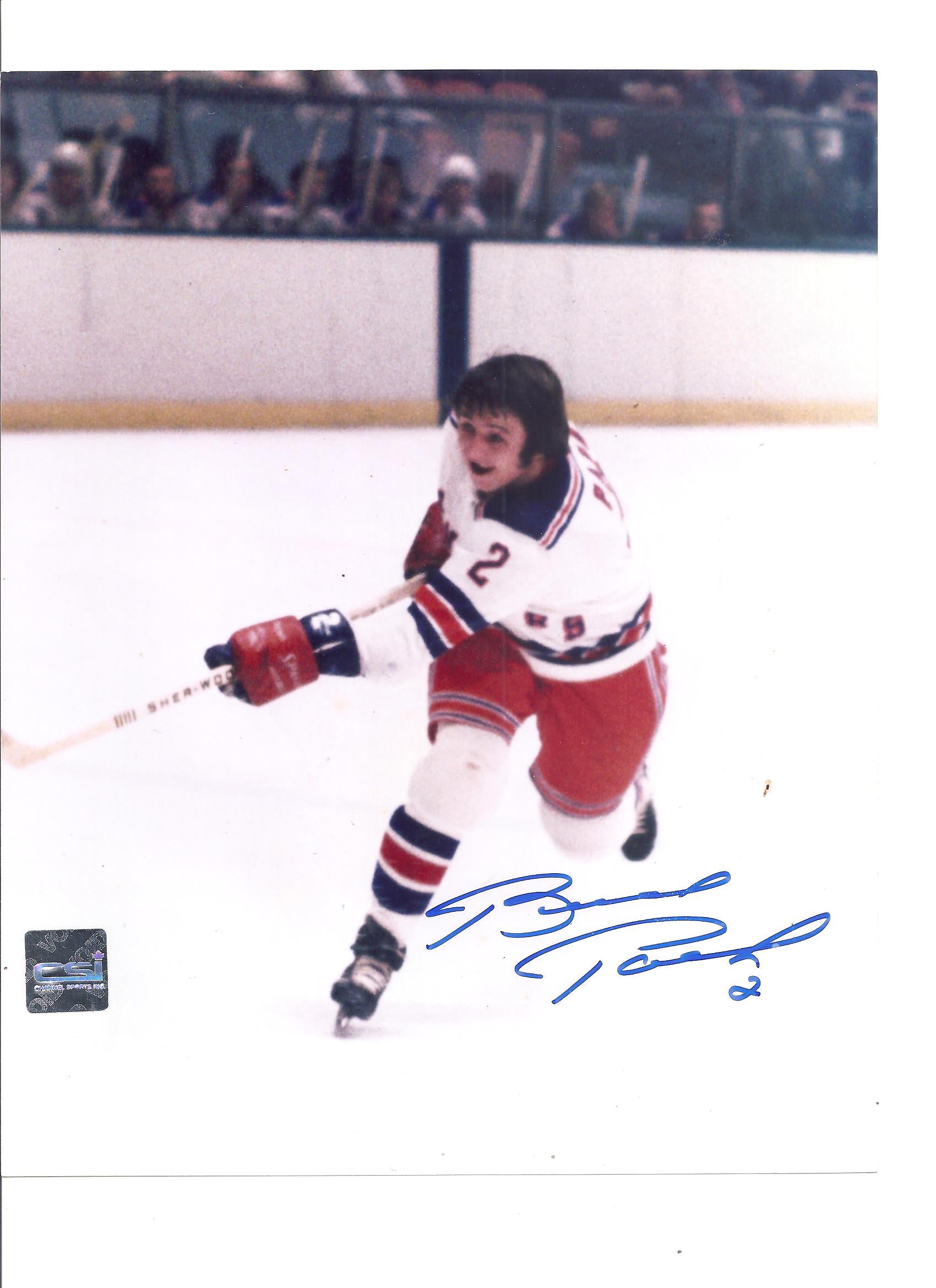 Brad Park Signed New York Rangers 8x10 Photograph