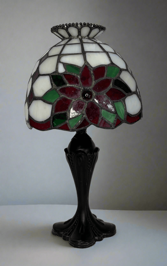 Partylite Poinsettia Stained Glass Votive Candle Holder