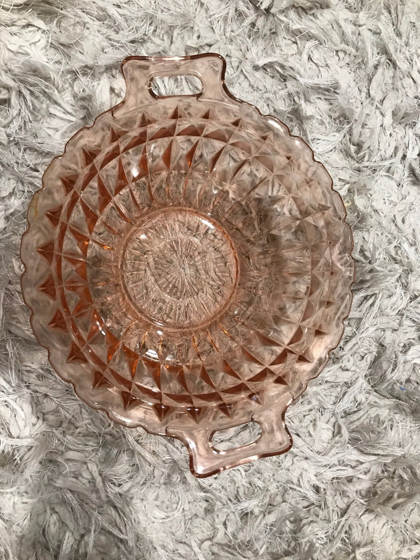 Pink Jeannette Windsor Depression Glass Serving Bowl - HLJ at HomePink Jeannette Windsor Depression Glass Serving BowlPlatterJeannette Windsor