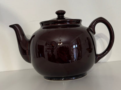 Pottery Glazed Brown Betty Styled Teapot