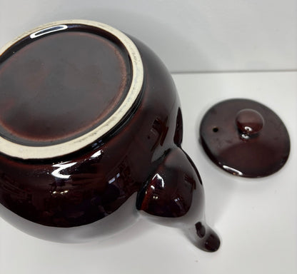 Pottery Glazed Brown Betty Styled Teapot