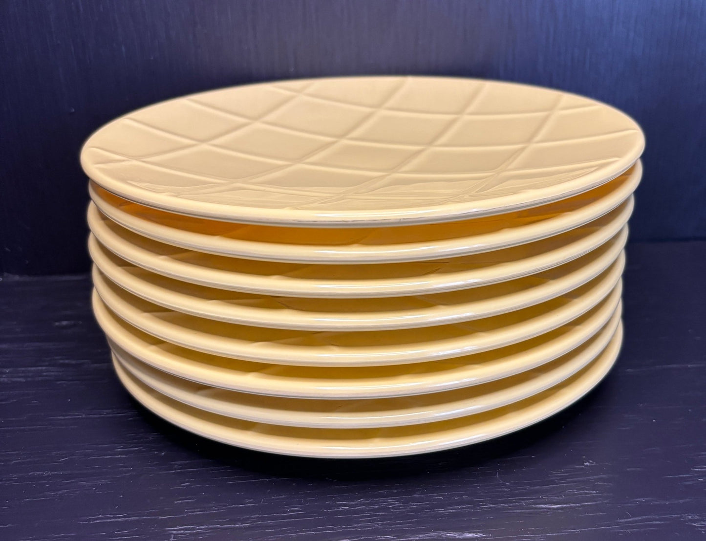 Yellow Melamine Salad Plate Set