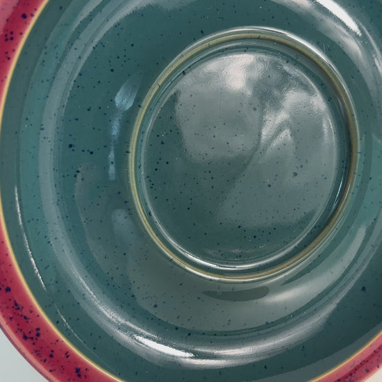 Denby Harlequin Green and Red Breakfast Cup Saucer