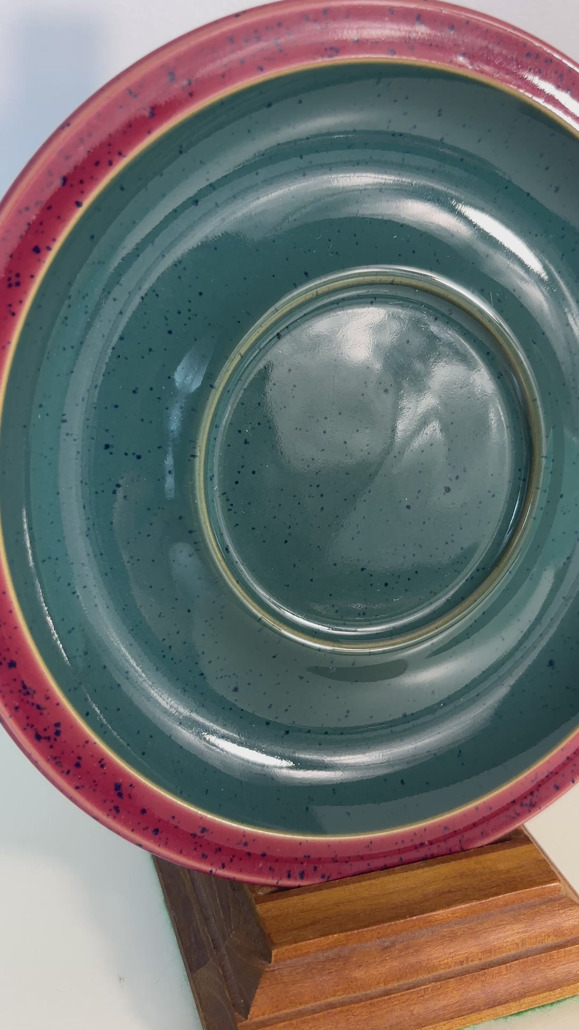 Denby Harlequin Green and Red Breakfast Cup Saucer