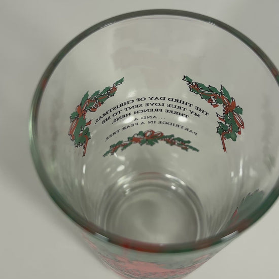 Indiana Glass 3rd Day of Christmas Tumbler Glass