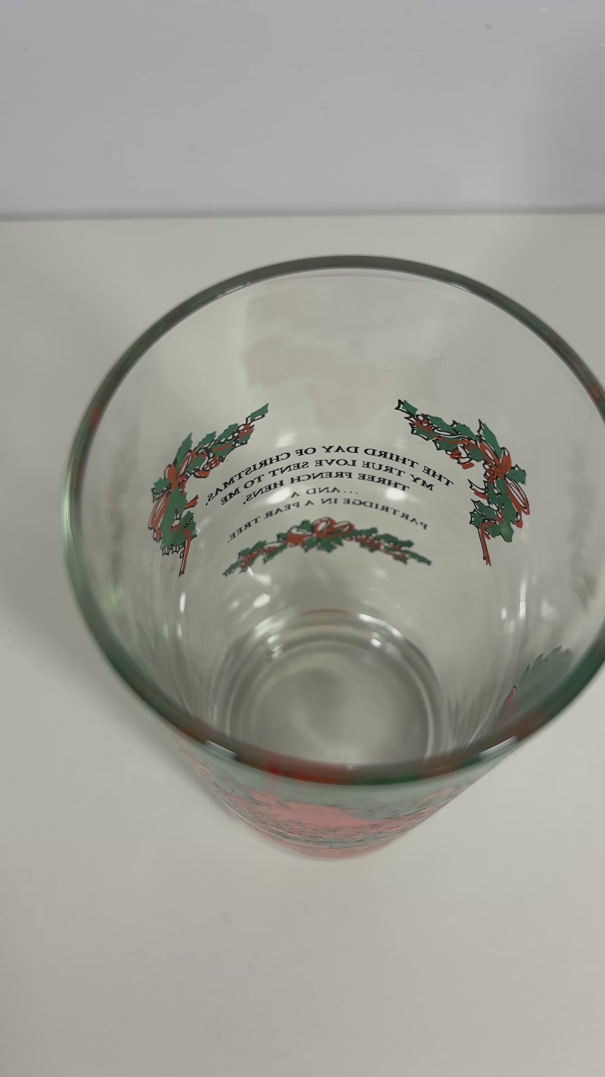 Indiana Glass 3rd Day of Christmas Tumbler Glass