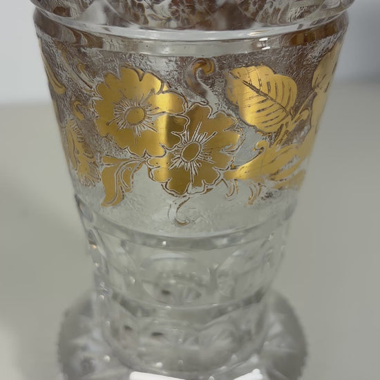 Vintage French Crystal Gold Vase