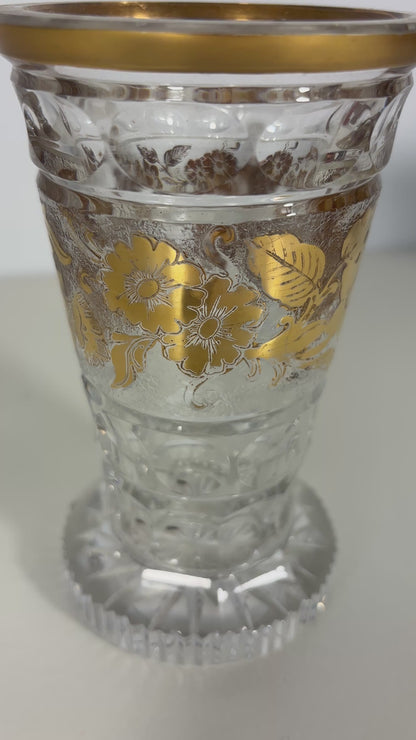 Vintage French Crystal Gold Vase