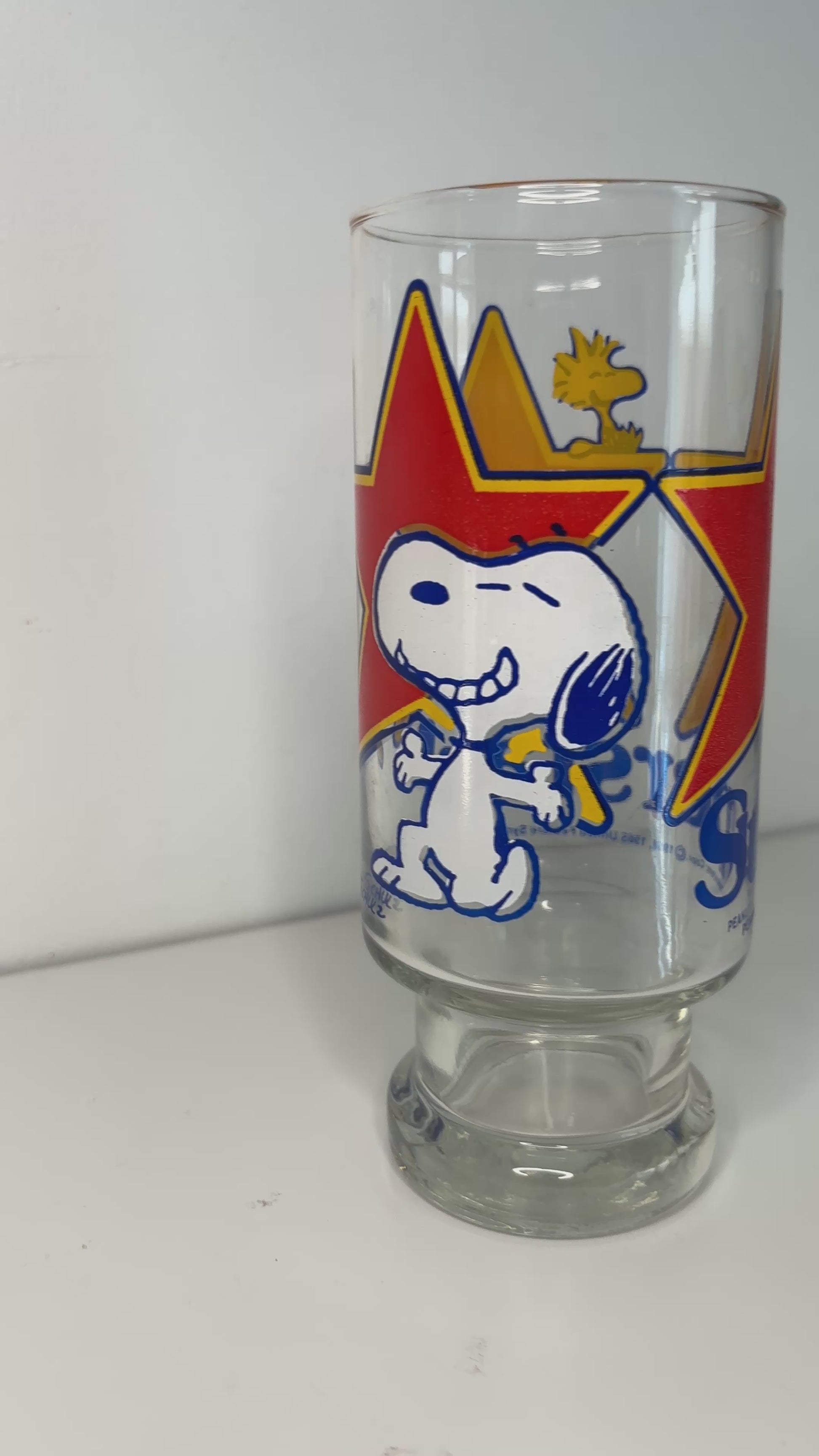 1960s Snoopy and Woodstock Superstar Drink Glass