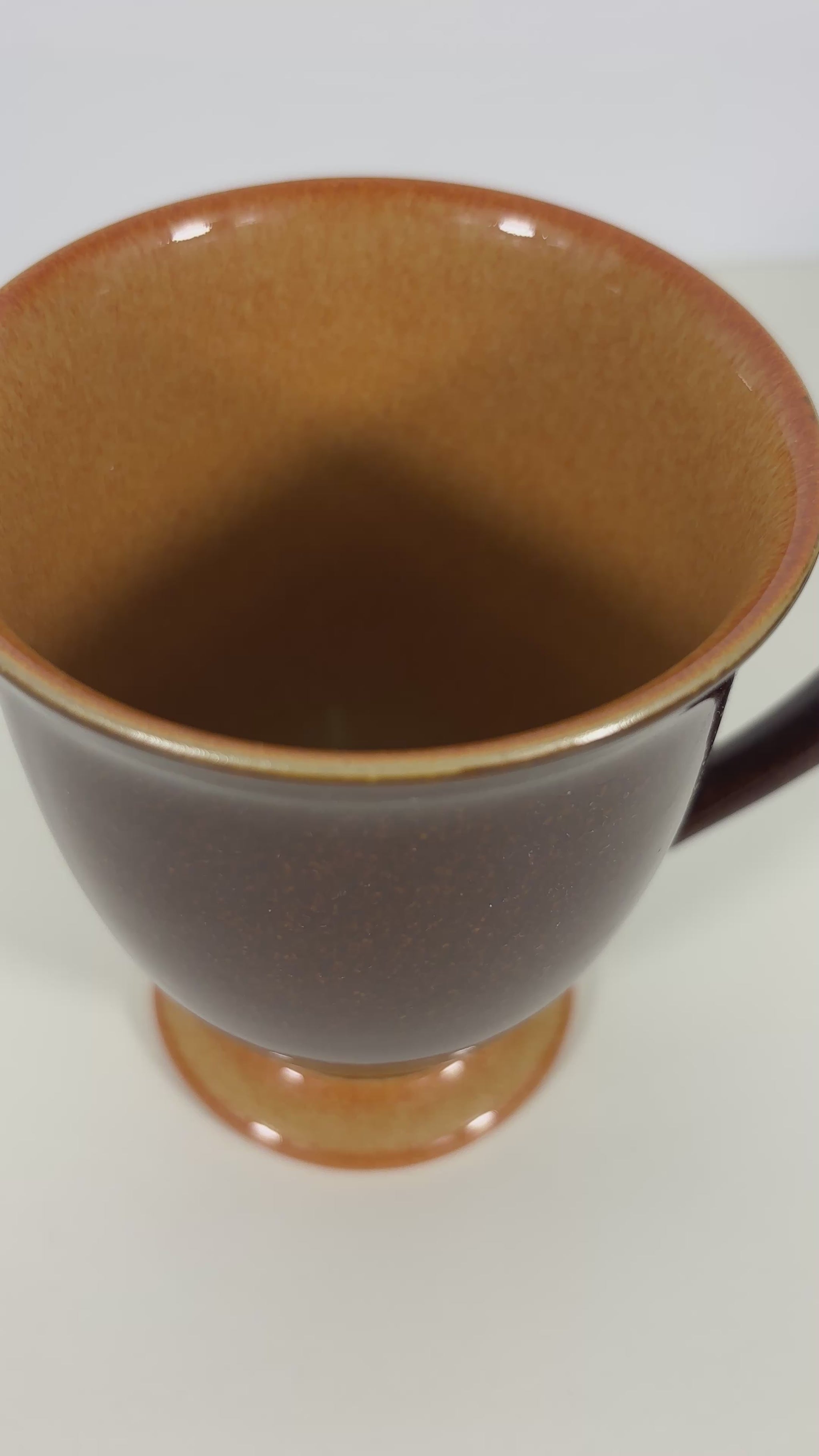 Denby brown stoneware pedestal mug collectible