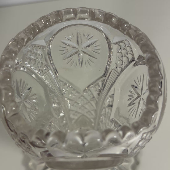 Indiana Glass Nutcut Glass Trumpet Vase