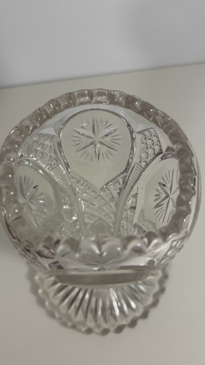 Indiana Glass Nutcut Glass Trumpet Vase
