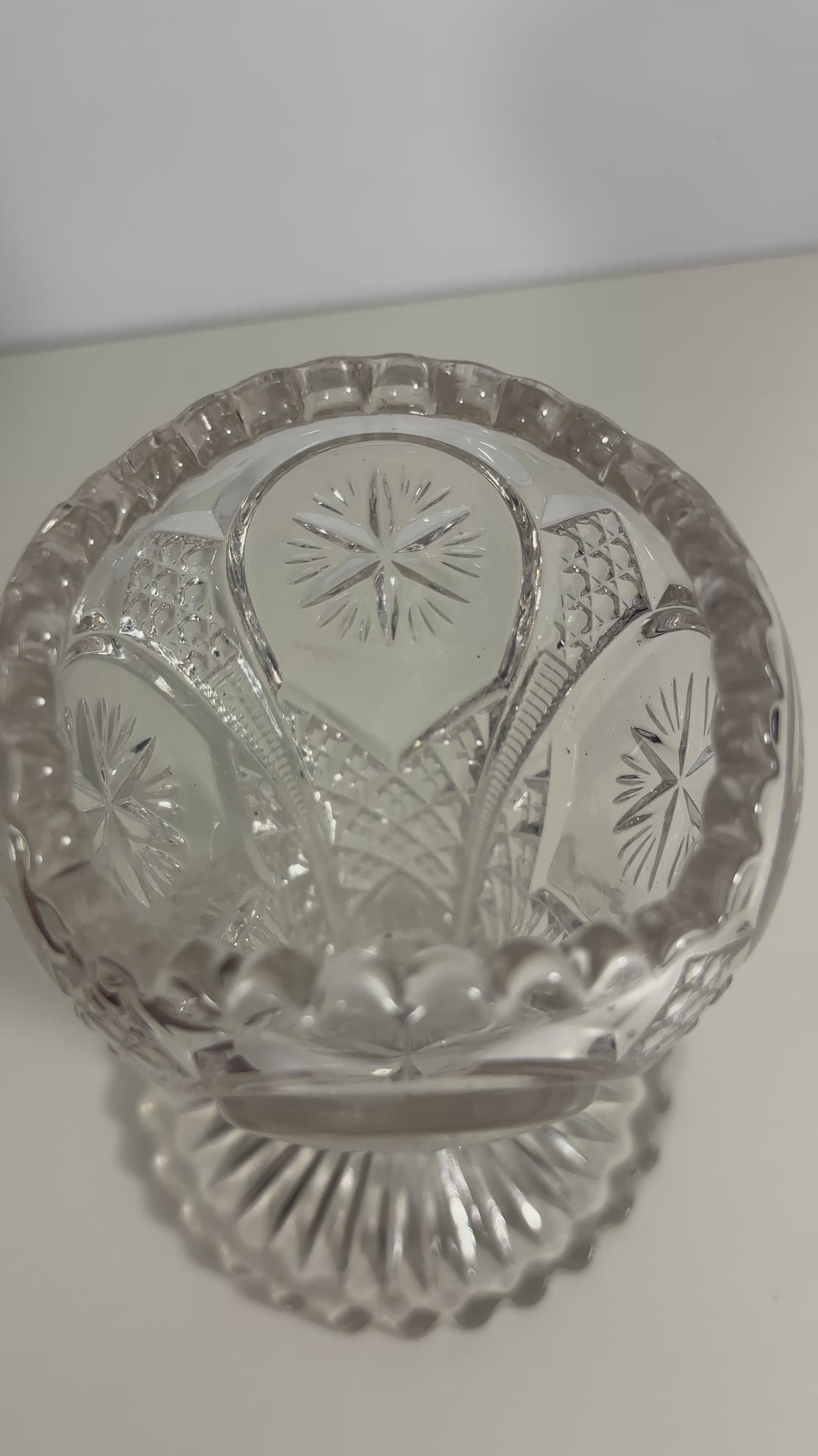 Indiana Glass Nutcut Glass Trumpet Vase