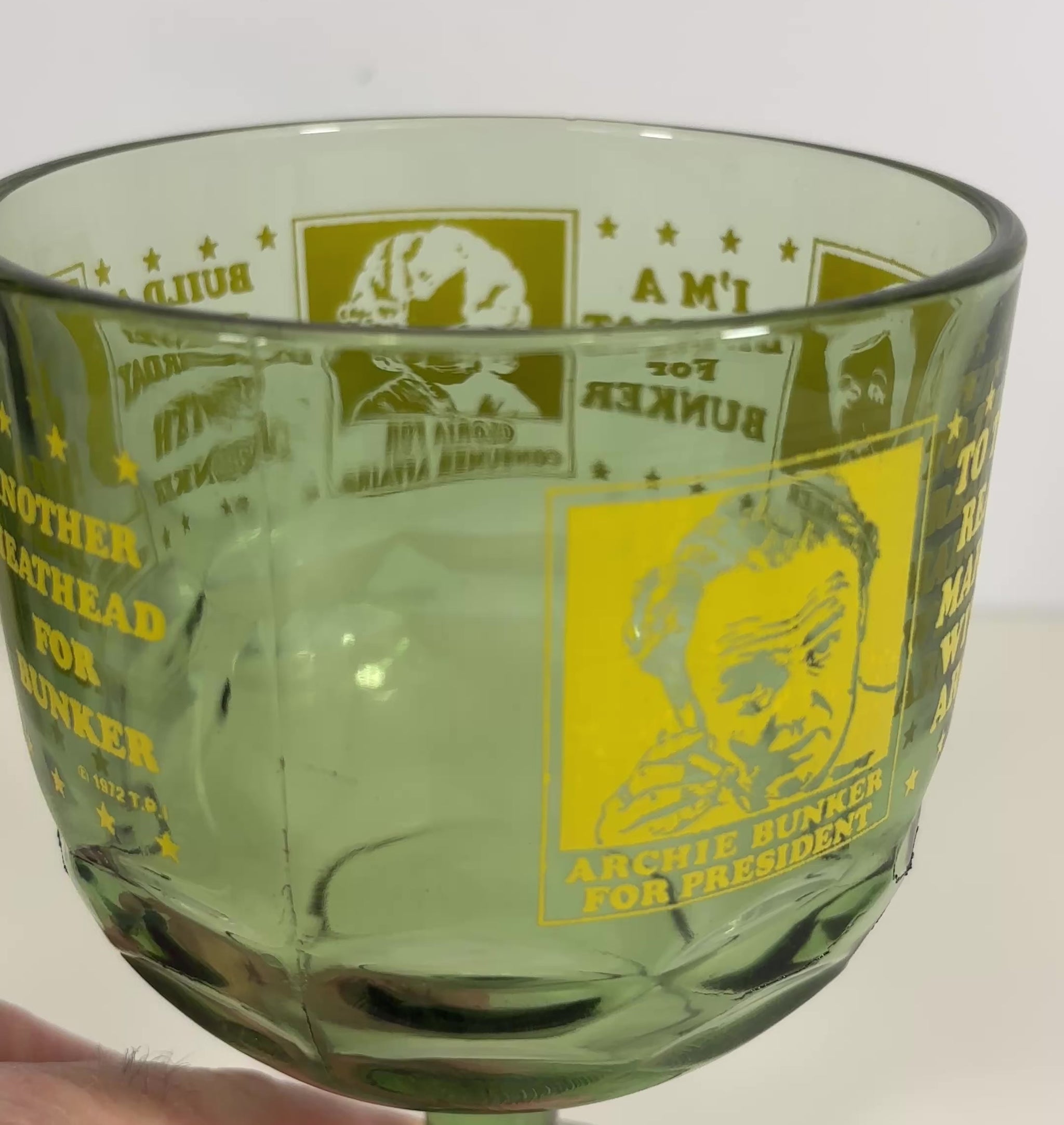 1972 Archie Bunker for President Glass Goblet