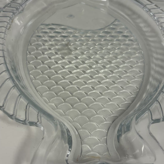 MamboCat Oslo Clear Glass Fish Serving Plate Set