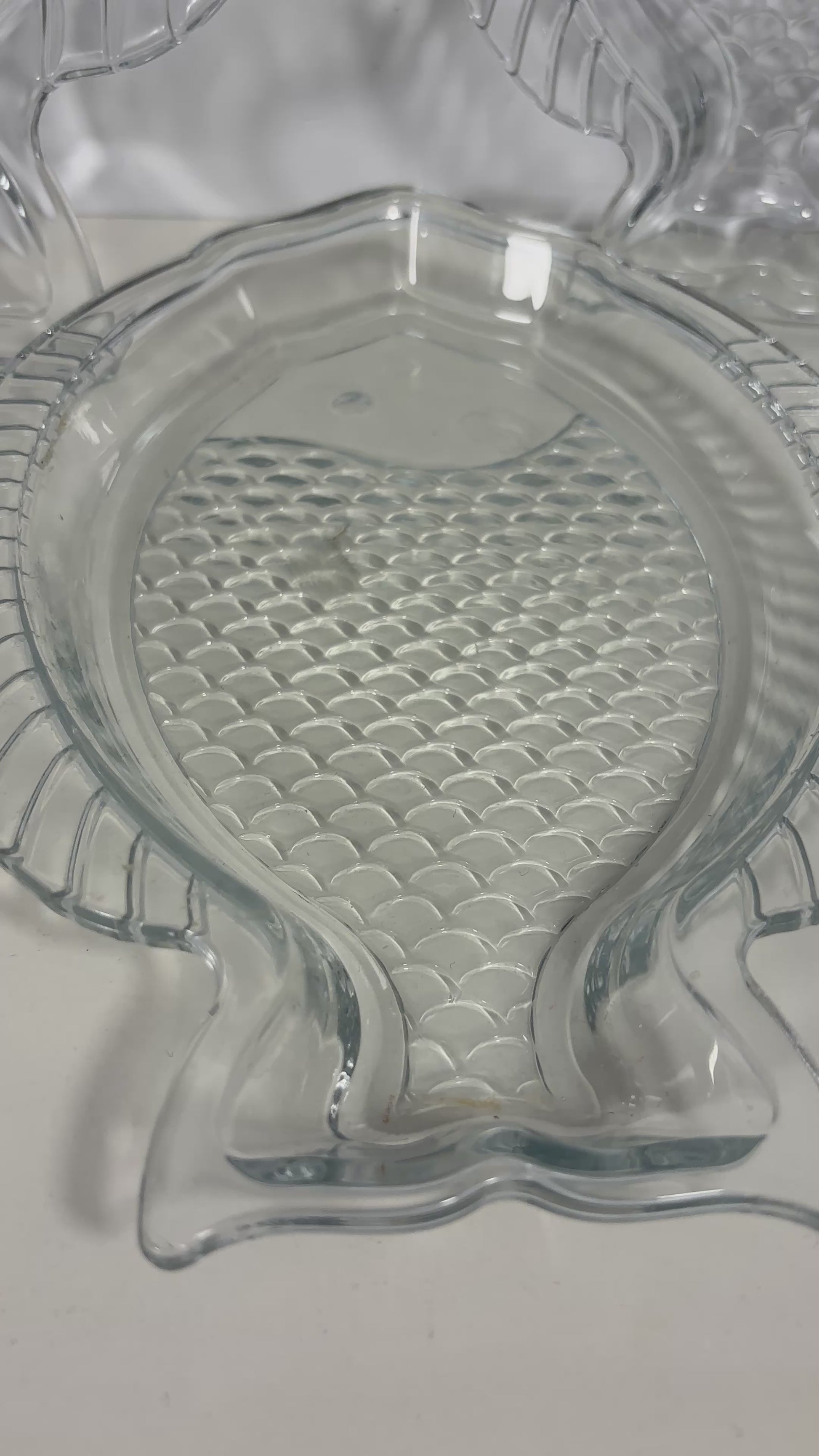 MamboCat Oslo Clear Glass Fish Serving Plate Set