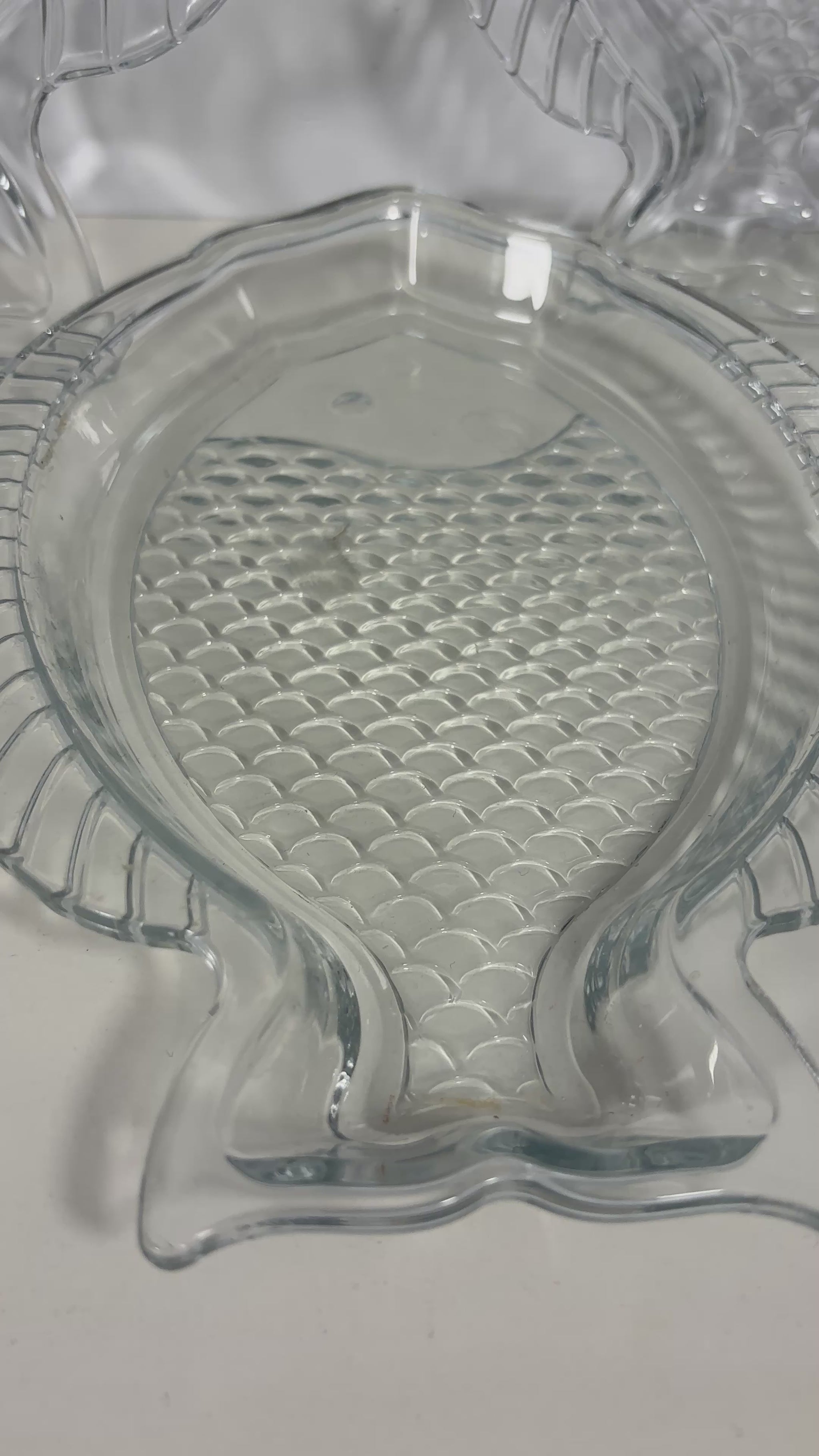 MamboCat Oslo Clear Glass Fish Serving Plate Set