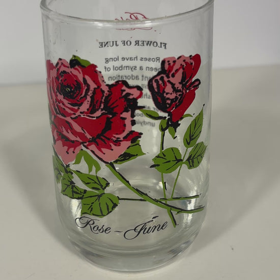 Dominion Glass June Rose Flower of the Month Glass Tumbler