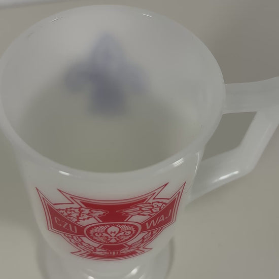 Vintage Polish Scouting Czuwaj Pedestal Milk Glass