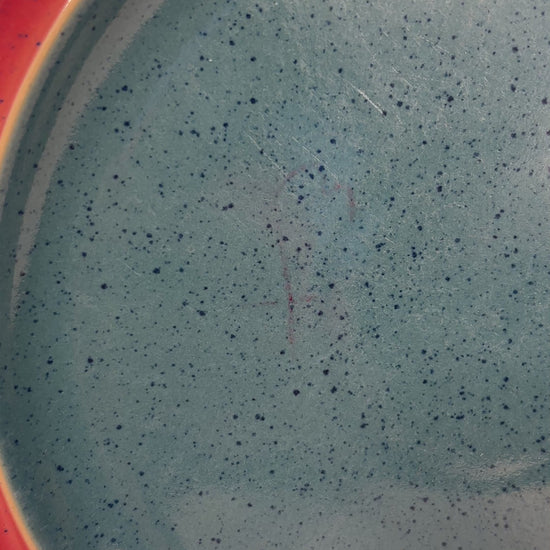 Denby Harlequin Green and Red Salad Plate