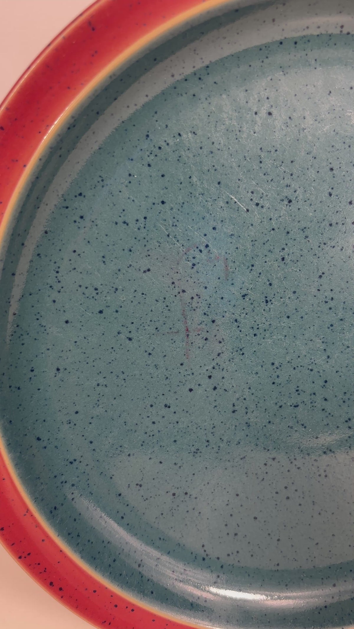 Denby Harlequin Green and Red Salad Plate
