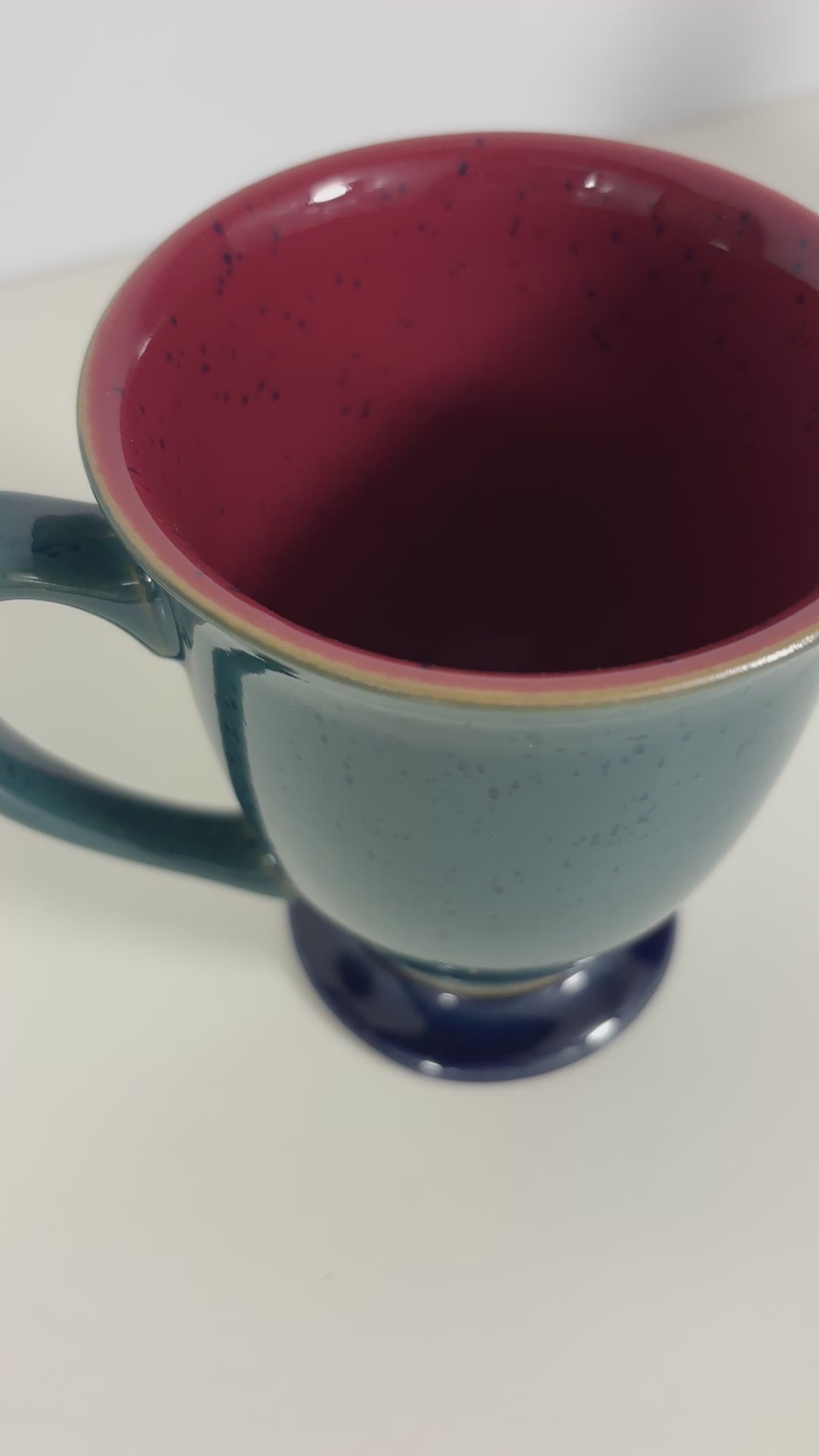 Denby Harlequin Green Footed Pedestal Mug