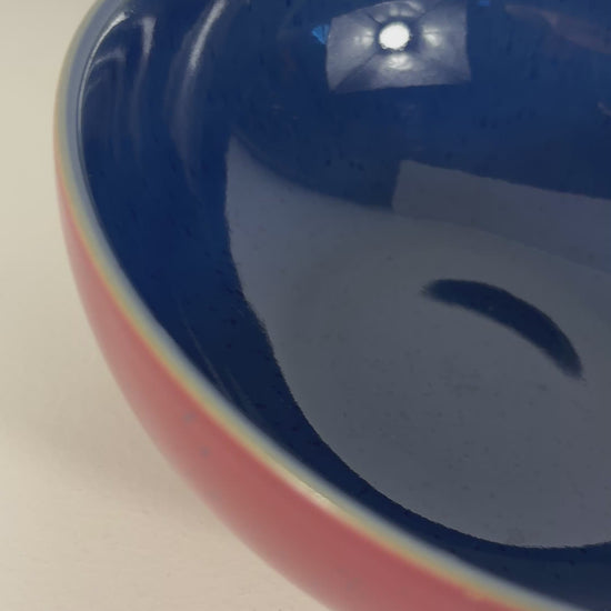 Denby Harlequin Red and Blue Soup Bowls