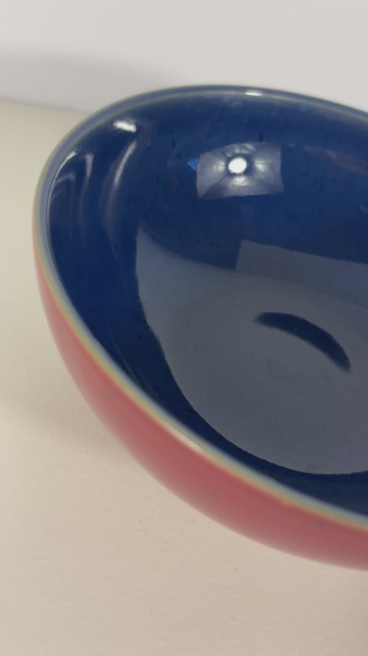 Denby Harlequin Red and Blue Soup Bowls