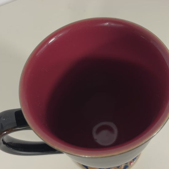 Denby Batik Black Footed Coffee Mug