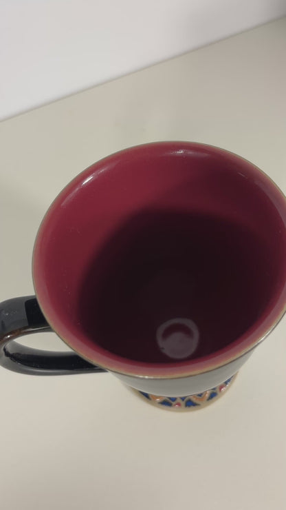 Denby Batik Black Footed Coffee Mug