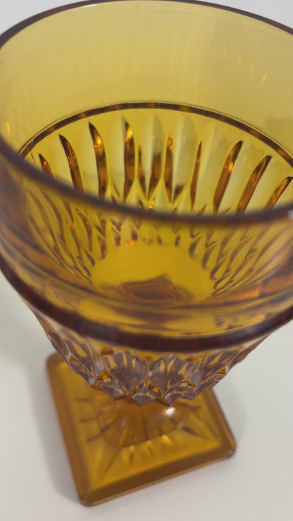 Indiana Glass Mount Vernon Amber Goblet