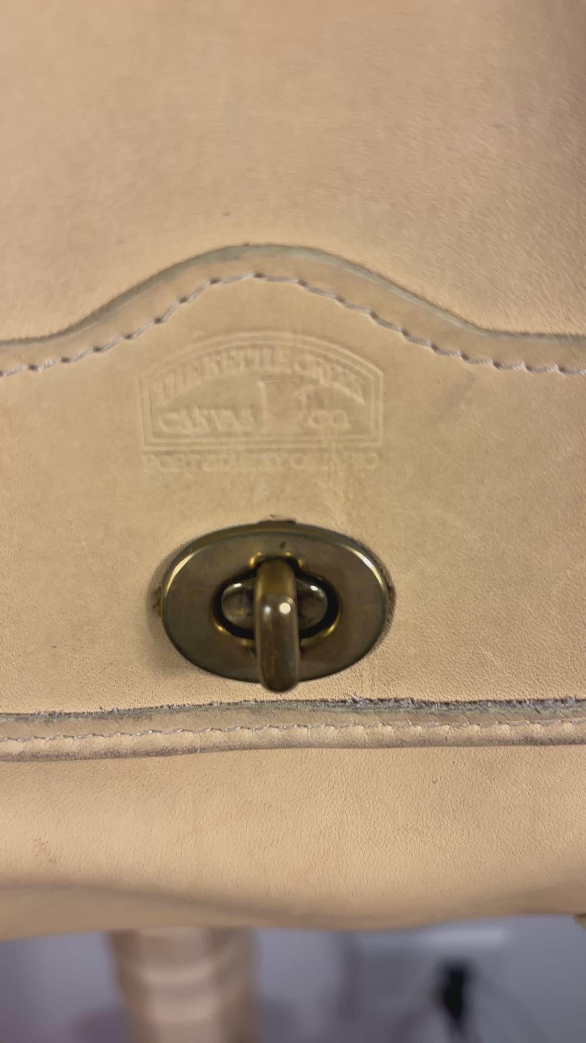 Kettle Creek Canvas Co Putty Beige Leather Crossbody Bag