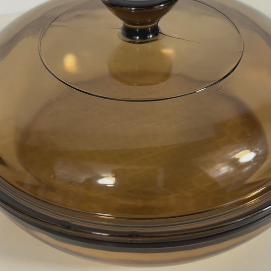 Corning Visions 7 Inch Amber Waffle Bottom Covered Skillet