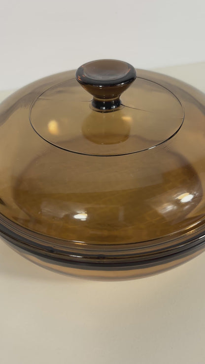 Corning Visions 7 Inch Amber Waffle Bottom Covered Skillet