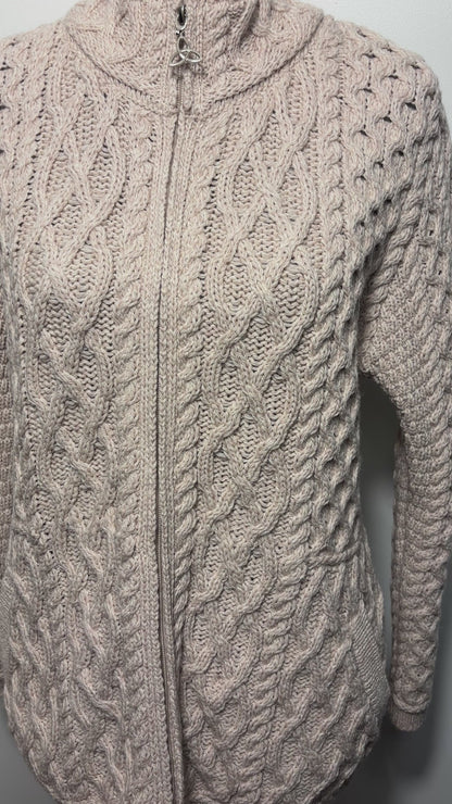Aran Mor Ireland Merino Wool Full Zip Women’s Sweater