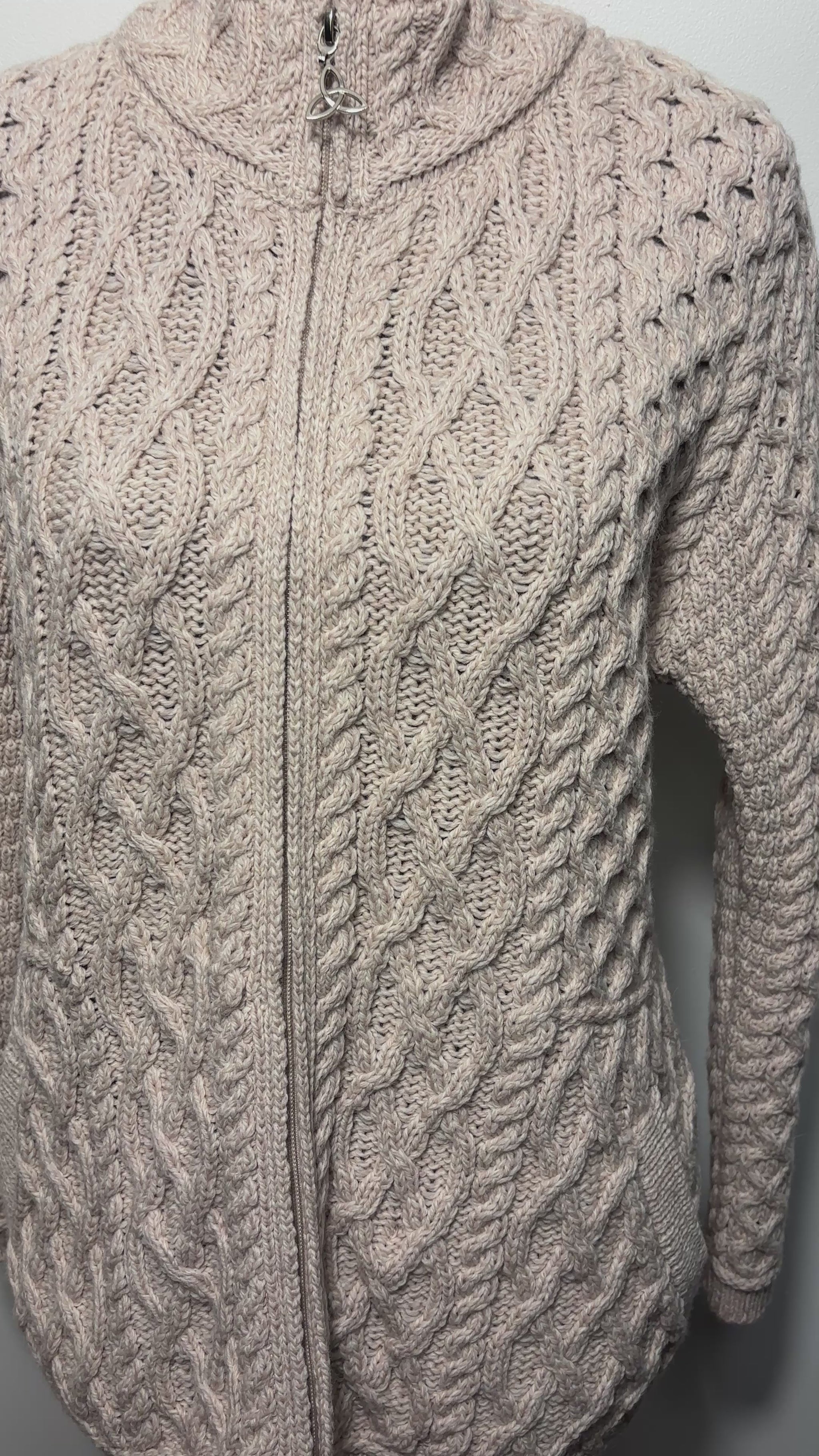Aran Mor Ireland Merino Wool Full Zip Women’s Sweater