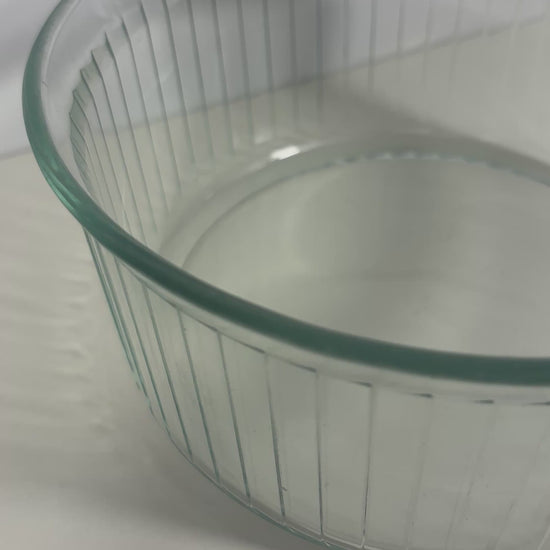Pyrex France Clear Ribbed Soufflé Dish
