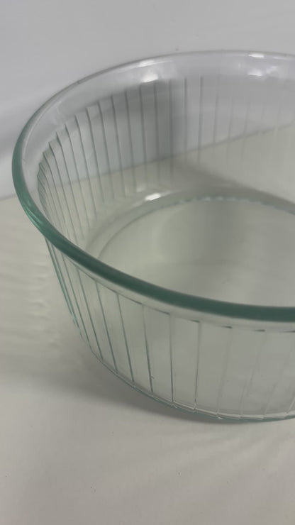 Pyrex France Clear Ribbed Soufflé Dish