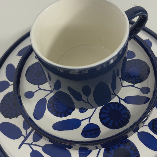 Melitta Stockholm Kobaltblüte Trio Plate Saucer and Cup