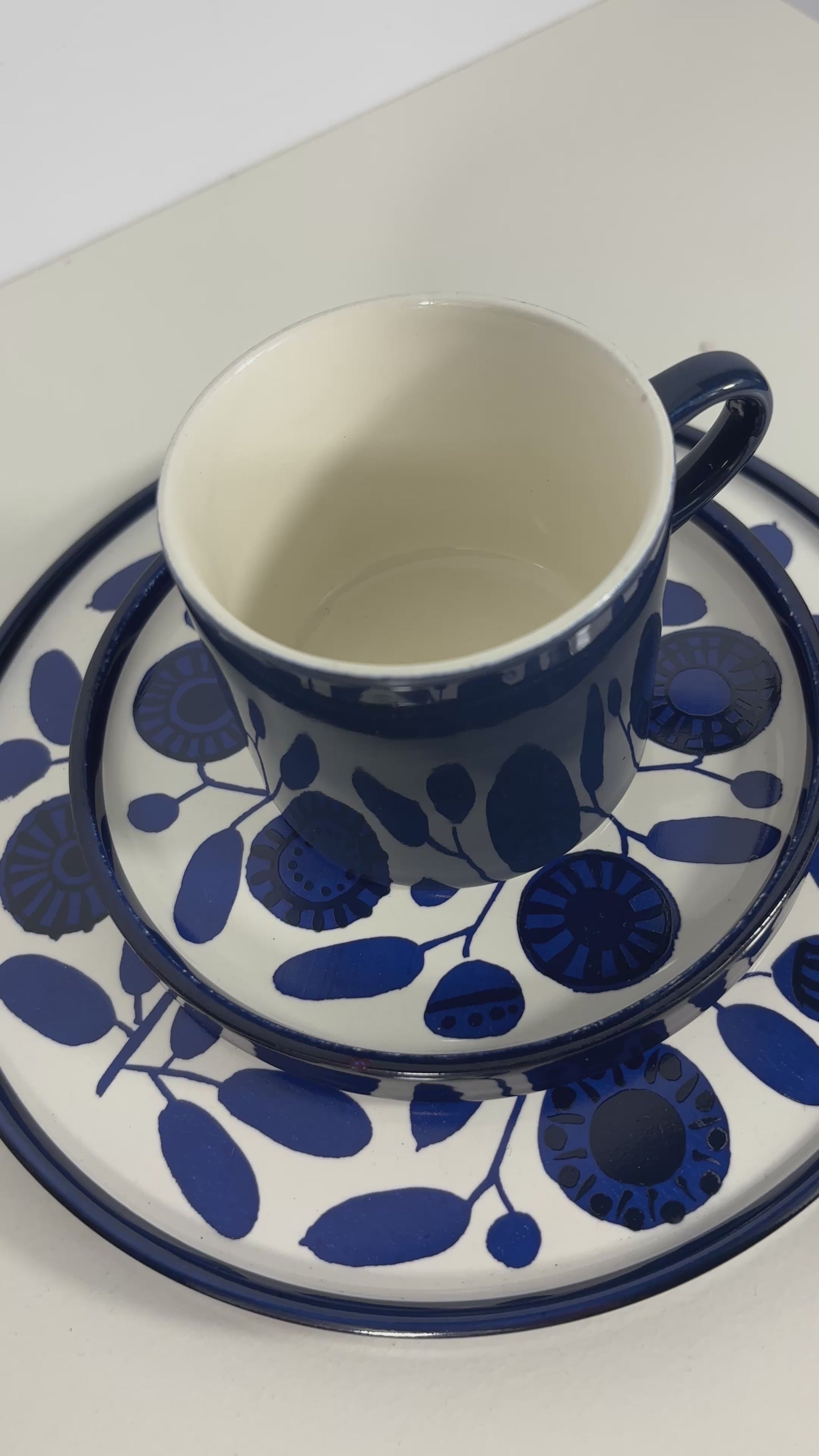 Melitta Stockholm Kobaltblüte Trio Plate Saucer and Cup