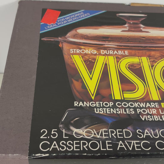 Corning Visions 2.5 Litre Amber Covered Saucepan New in Box